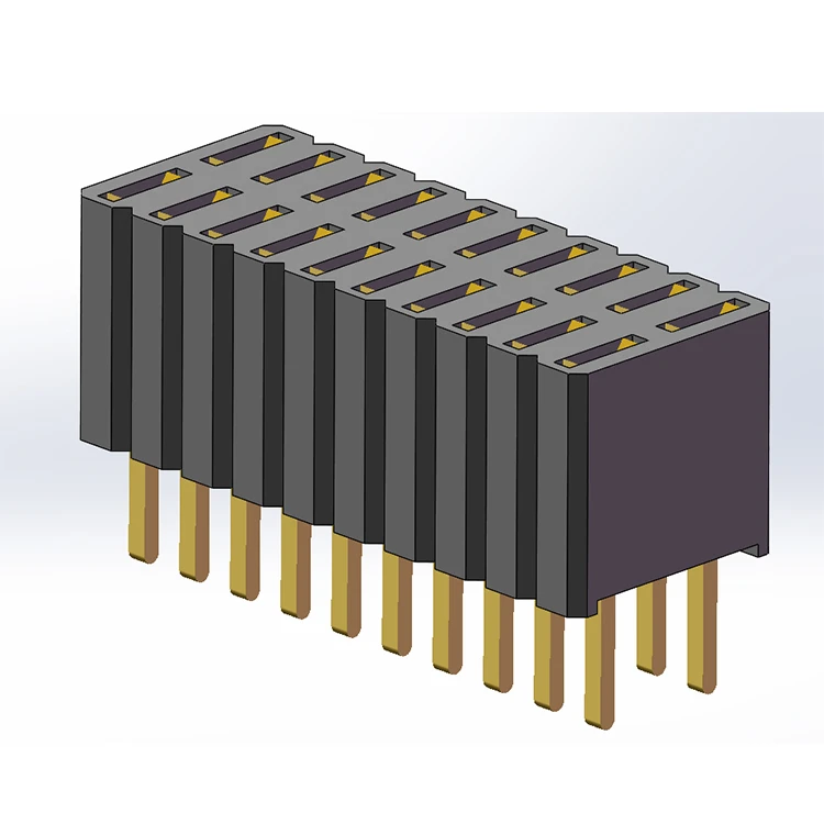1.27x2.54mm Female Header Double Row 180 Degree DIP