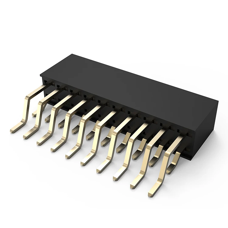 2.0mm Female Header Double Row Right Angle SMT H6.35mm