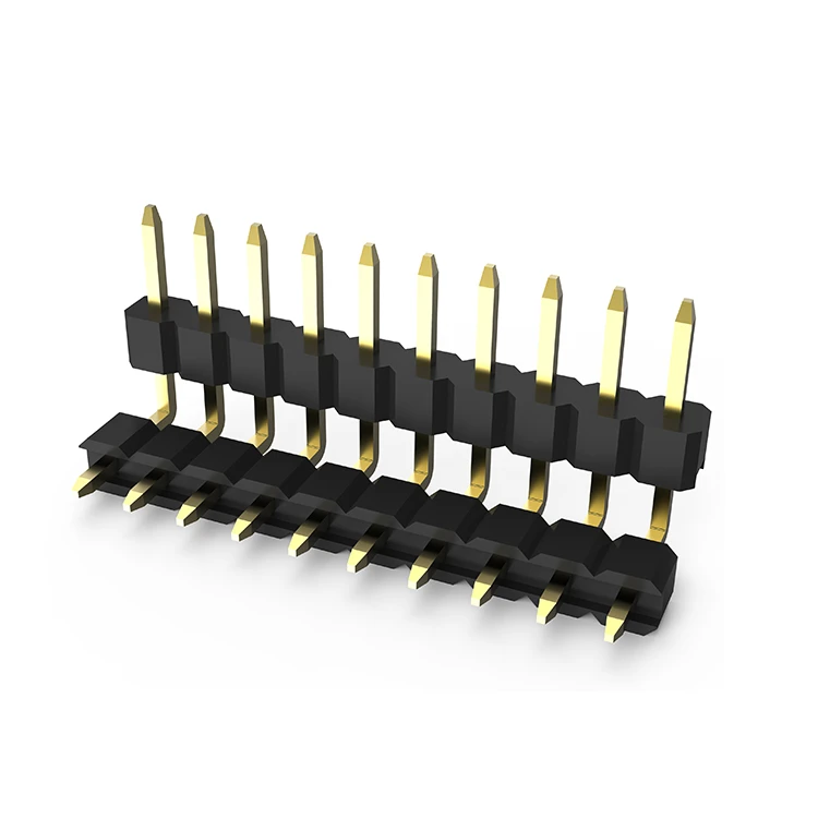 2.0mm Pin Header Single Row Double Spacer Right Angle DIP